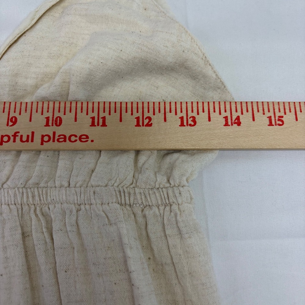 Sim & Sam Tiered Maxi Dress Cream Boho Cotton Linen Crochet Lace Natural Small - Picture 10 of 11